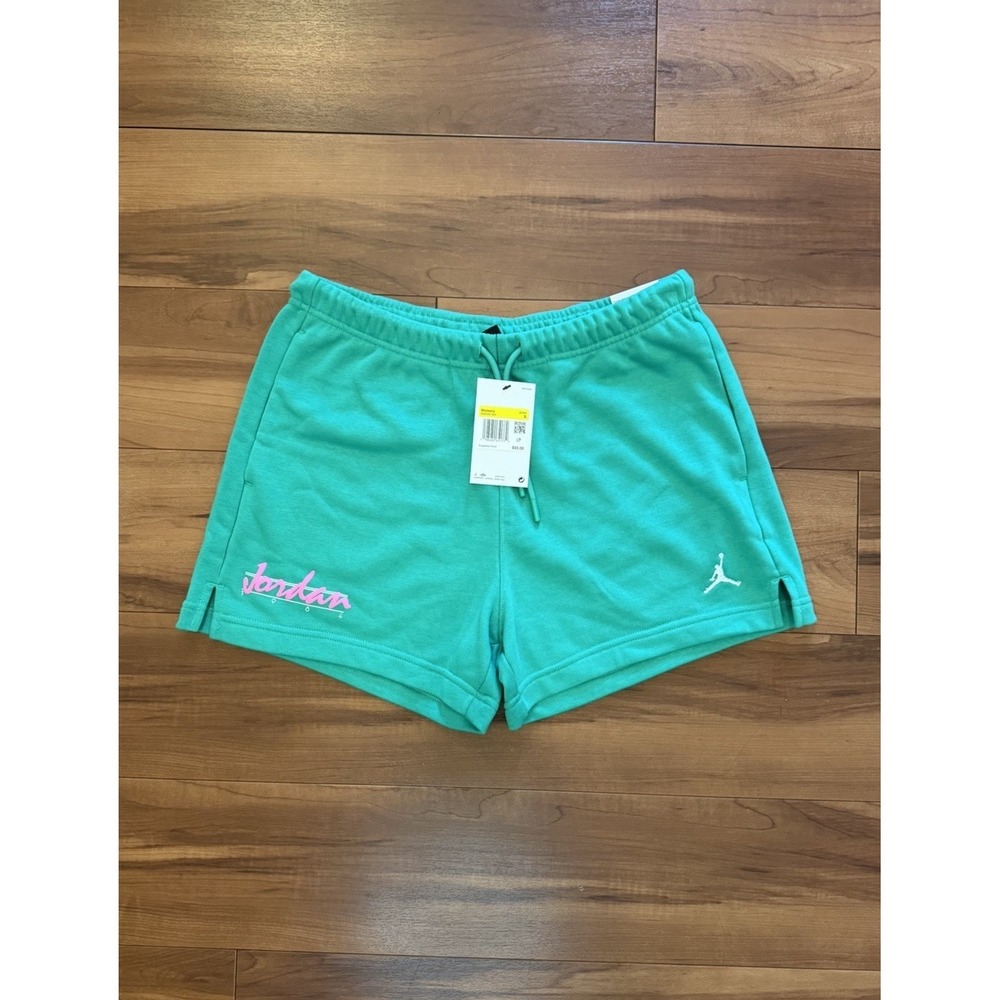 Jordan Brooklyn Fleece Shorts Green HJ0154-324 Women's Size Small S Loose Fit